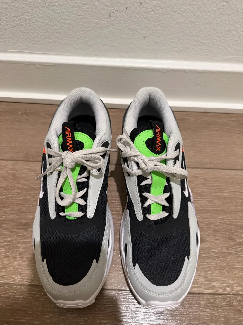 Nike Kids Black, Gray, Neon Green & Orange Running Sneakers